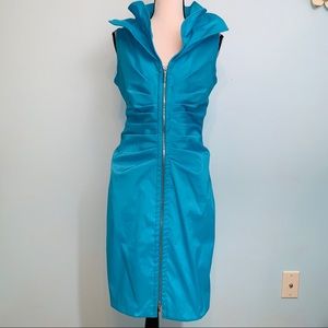 Joseph Ribkoff Zip Front Turquoise Dress